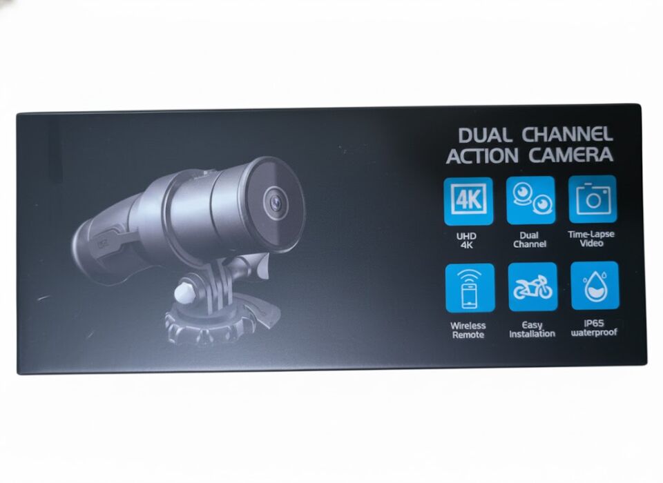 UHD 4K Çift Kameralı Motosiklet Kask Kamerası | Aksiyon Kamerası | IP65 Su Geçirmez | Kablosuz Kumandalı | Time-Lapse & Gece Görüşlü