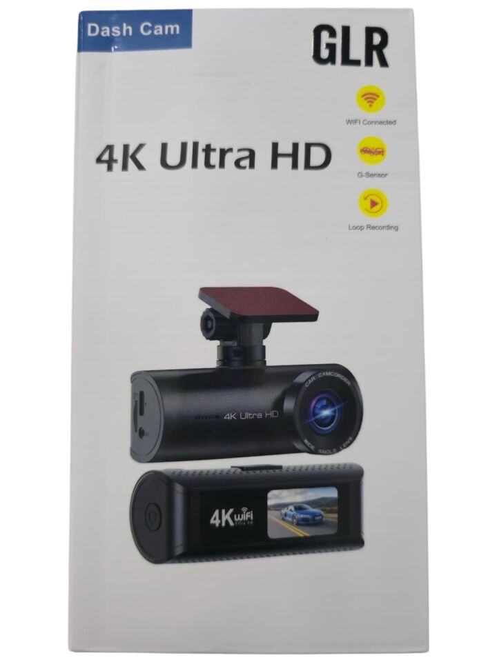 4K Ultra HD Çift Kameralı Araç Kamerası – GPS’li, G-Sensörlü, Park Halinde Hareket ve Çarpışma Algılama, Döngüsel Kayıt, Arka Kamera Dahil