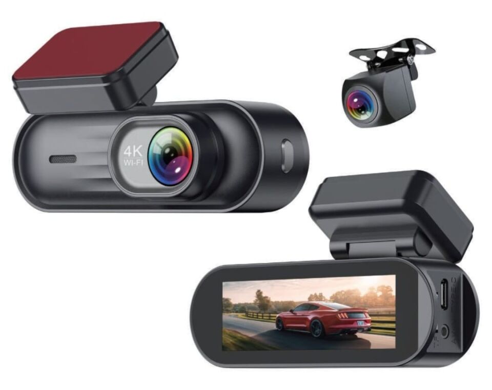 4K Ultra HD Çift Kameralı Araç Kamerası | GPS Destekli, G Sensörlü, Çarpışma Algılama, Park Modu, Döngüsel Kayıt, WiFi Uygulama Destekli Dash Cam