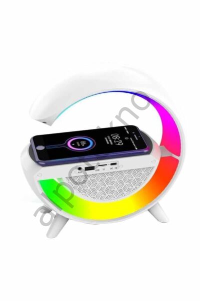 Bluetooth Hoparlör G Şekli Atmosfer Akıllı Rgb Lamba Wireless Kablosuz Şarj