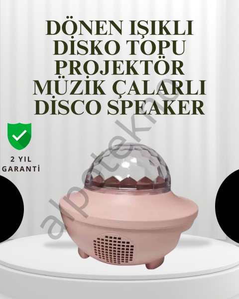 Sesle Etkileşimli Yıldız Projektörlü Gece Lambası – Bluetooth Hoparlörlü, USB Girişli, Dönen Okyanus