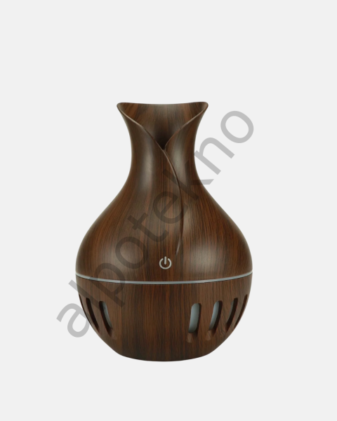 Ahşap Desenli Aromaterapi Difüzör 130 ml Ultrasonik ve 7 Renk LED Işıklı