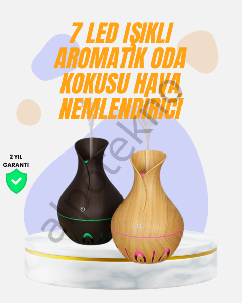 Led Işıklı Ultrasonik Oda Nemlendirici ve Uçucu Yağ Difüzörü