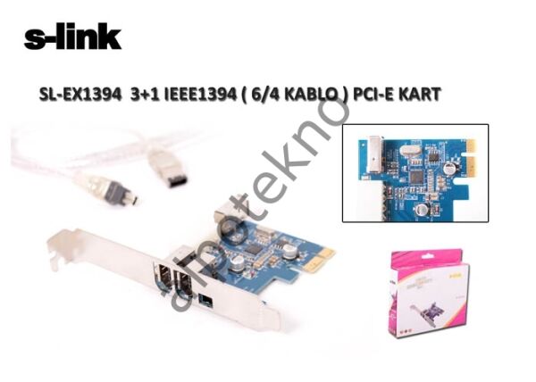 S-link SL-EX1394 PCI Express 1394 3+1