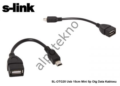 S-link SL-OTG20 Usb 15Cm Mini 5P Data OTG Kablo