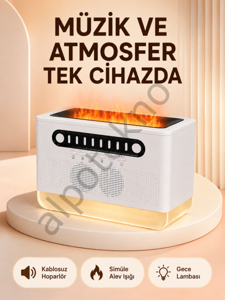 Çok Fonksiyonlu Kablosuz Hoparlör 8 Beyaz Gürültü Renkli Gece Lambası