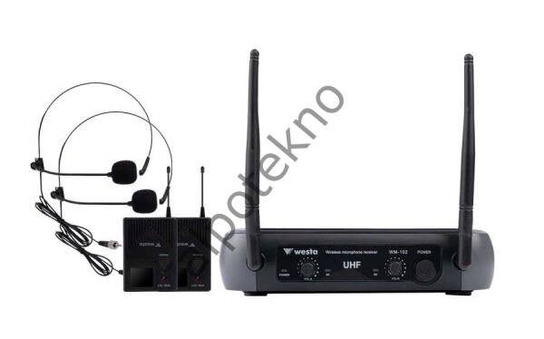 Westa WM-102T 1 Receiver+ 2 Lavalier(Yaka) Mikrofon Seti