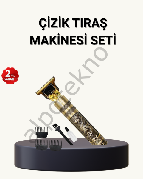 Profesyonel Çizik Tıraş Makinesi – T Çelik Bıçaklı, 120 Dakika Şarjlı Kullanım, 3 Başlıklı