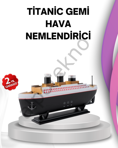 Ultra Sessiz Titanik Gemi LED Işıklı Aroma Difüzörü Oda Nemlendirici
