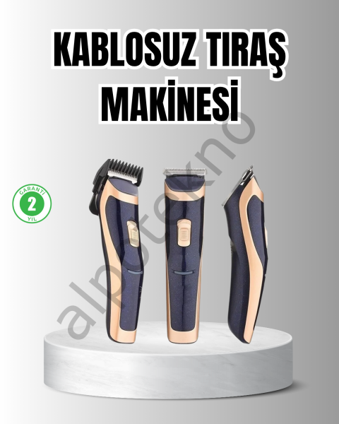 Unisex Şarjlı Saç ve Sakal Tıraş Makinesi – Ayarlanabilir Tarak Başlıkları, Sessiz Motor