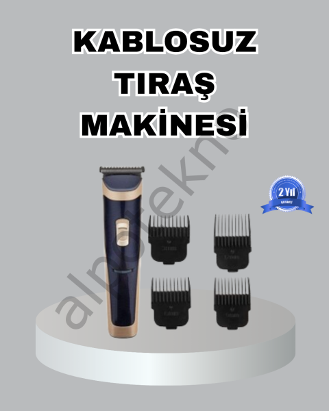 Çelik Bıçaklı Unisex Şarjlı Tıraş Makinesi – Sessiz Motor, Kablosuz ve Ayarlanabilir