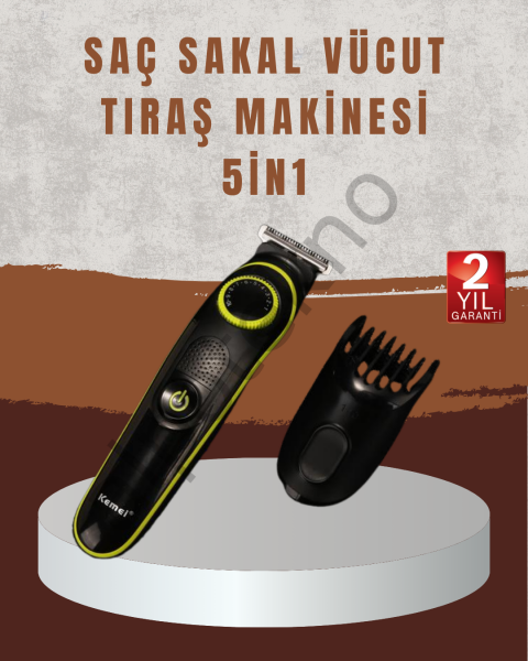 Profesyonel Erkek Saç Sakal Şekillendirme ve Vücut Bakım Seti Şarjlı Tıraş Makinesi