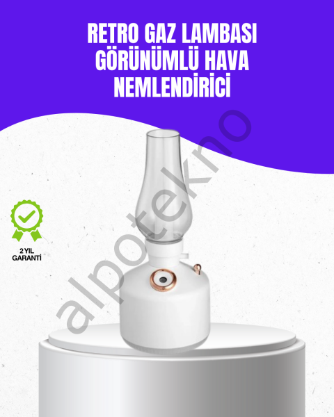 Retro Gaz Lambası Görünümlü Ledli Buhar Püskürtücü Aroma Difüzör