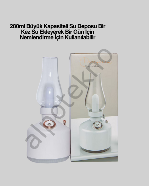Retro Gaz Lambası Görünümlü Ledli Buhar Püskürtücü Aroma Difüzör