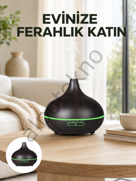 7 Renk Işıklı Ultrasonik Hava Difüzörü – Sessiz ve Güvenli Kullanım Yeni Nesil
