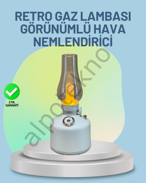 Renkli Led Işıklı Retro Gaz Lambası Aroma Terapi Mist Maker