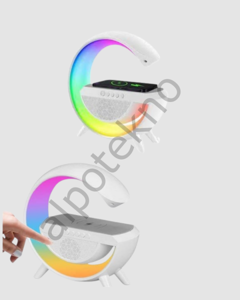 Kablosuz Şarjlı Bluetooth Hoparlör ve Gece Lambası – NFC, FM Radyo, RGB Işık