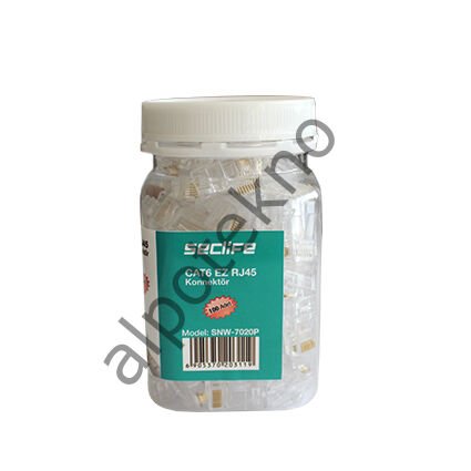 Seclife SNW-7020P Cat6 8P8C Çaplı (100 Ad.) RJ45 Konnektör