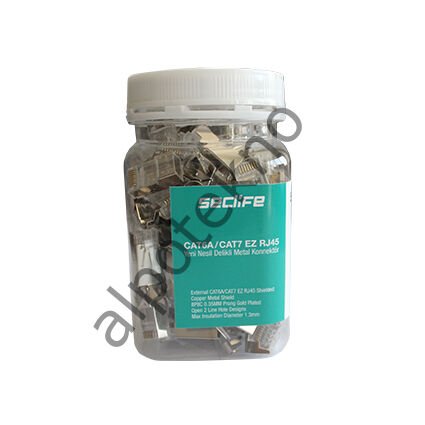 Seclife SNW-7030P Cat6A/Cat7 Yeni Nesil Delikli Metal (70 Ad) RJ45 Konnektör