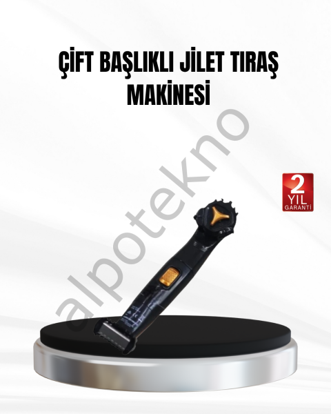 Çift Başlıklı, Sinek Kaydı Tıraş Makinesi, Su Geçirmez ve Şarjlı