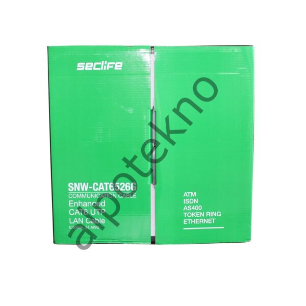 Seclife SNW-C6526G 24AWG UTP 305m Saf Bakır Cat6 Kablo