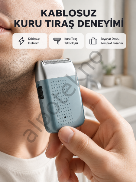 Şarjlı Kuru Kullanım Tıraş Makinesi – Kablosuz, Taşınabilir