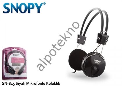 Snopy SN-815 Siyah Mikrofonlu Kulaklık 10'lu (Poşetli)