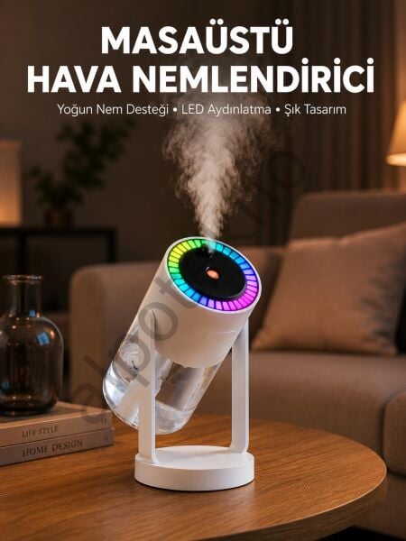 Araç ve Ev İçin Hava Nemlendirici Projektörlü Sessiz Buhar Yeni Nesil