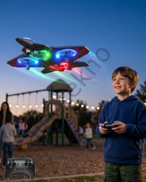 Uzaktan Kumandalı LED Işıklı Drone Uçak 360 Derece Dönüş Özellikli Oyuncak Drone