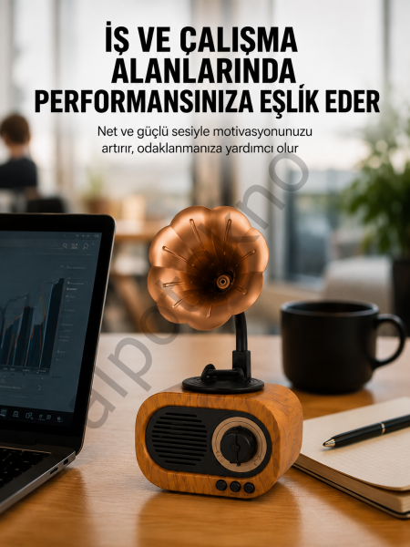 Kablosuz Retro Radyo Hoparlör 5W Güçlü Ses USB Hafıza Kart Destekli Yeni Nesil