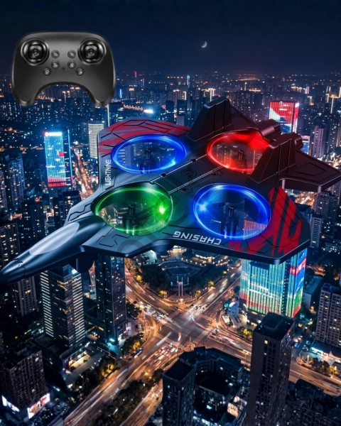 LED Işıklı Oyuncak Drone Fighter Jet Tasarımlı Uzaktan Kumandalı Uçak