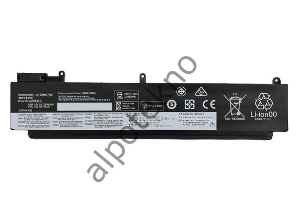 RETRO Lenovo ThinkPad T460s, T470s Notebook Bataryası - Ver.2 (Alt)