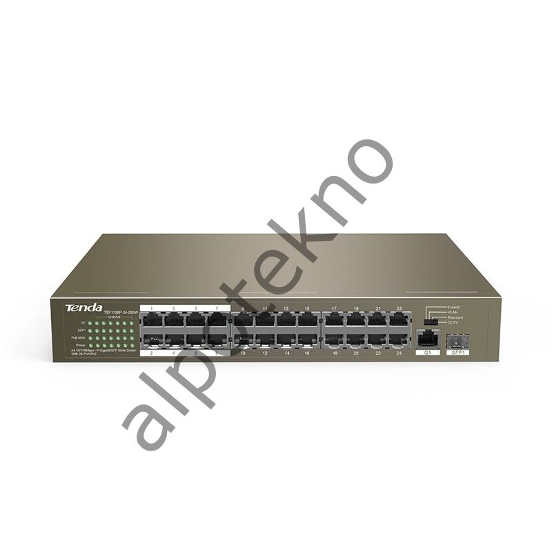 Tenda TEF1126P-24-250W 24 10/100Mbps +1 Gigabit/SFP 250W PoE Switch