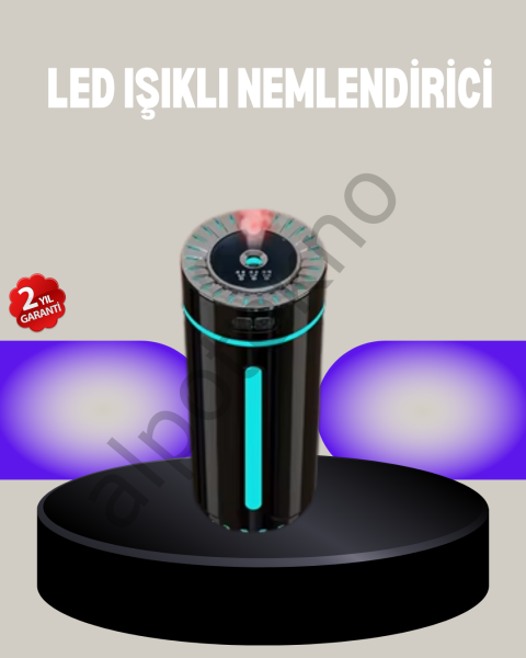 Aromaterapi Özellikli Ultrasonik Hava Nemlendirici LED Atmosfer Işığı