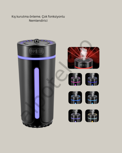 Aromaterapi Özellikli Ultrasonik Hava Nemlendirici LED Atmosfer Işığı
