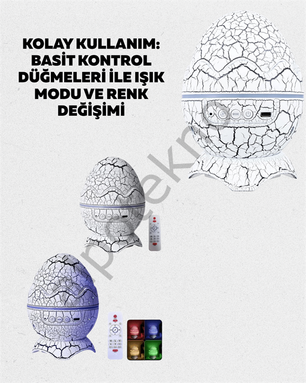 Bluetooth Hoparlör Özellikli 7 Renkli Gece Aydınlatması