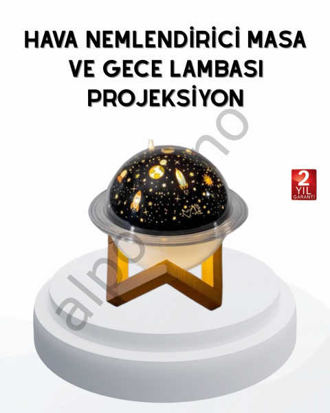 USB Mini Hava Nemlendirici ve Projeksiyon Lamba – Taşınabilir, Sessiz, Dekoratif Aromaterapi Cihazı