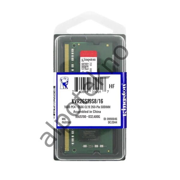 16GB Kingston DDR4 2666MHz (KVR26S19S8/16) Notebook Ram