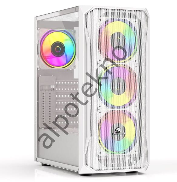 GameBooster GB-T005MW USB3.0 RGB Fan Mesh Panel Beyaz Kasa (PSU Yok)