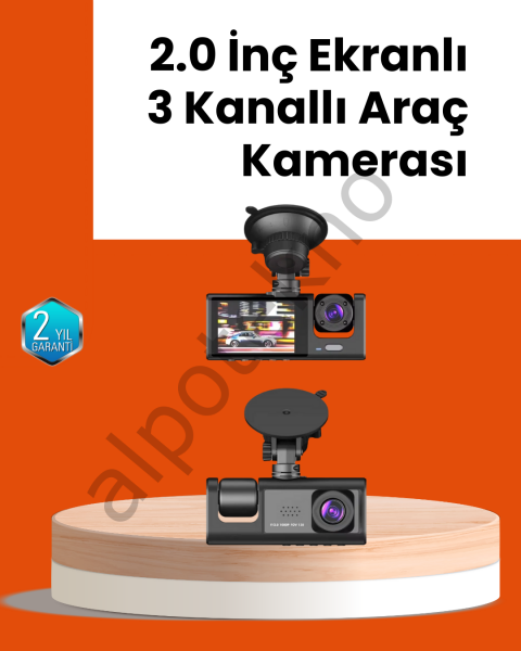 Full HD Araç Kamerası  Çift Yönlü Kayıt ve Darbe Sensörü