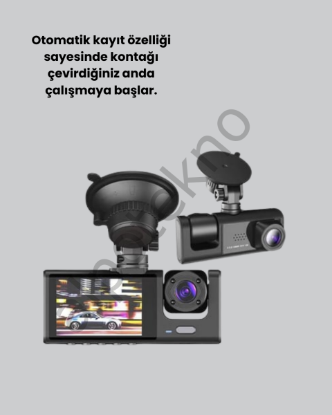 Full HD Araç Kamerası  Çift Yönlü Kayıt ve Darbe Sensörü