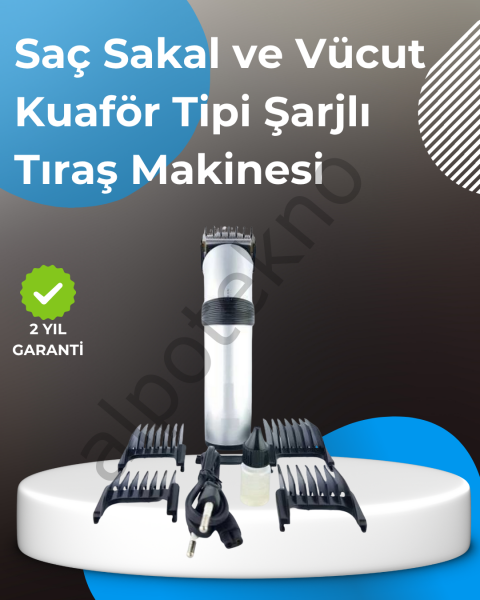 Profesyonel Saç ve Sakal Tıraş Makinesi – Tam Aksesuar Setli
