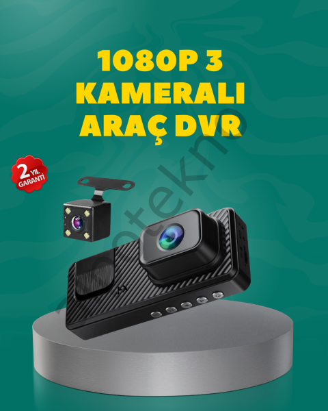 Full HD 1080P Araç Kamerası | Gece Görüşlü, Döngü Kayıt ve Geri Görüş