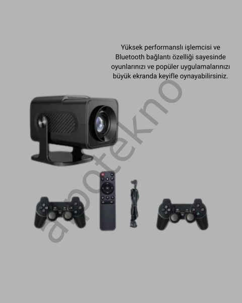 Android Projeksiyon Game Box – 1280x720p HD Çözünürlük, Bluetooth,HDMI ve USB Girişli