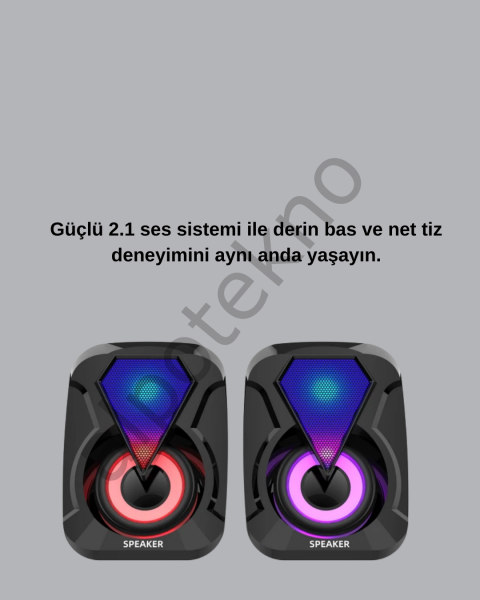RGB LED Aydınlatmalı Bilgisayar Oyun Hoparlör Sistemi