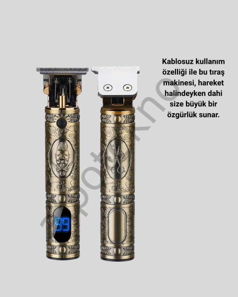 Profesyonel Kablosuz Tıraş Makinesi – 1-2 Saat Kesintisiz Kullanım