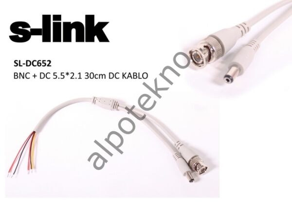 S-link SL-DC562 BNC + DC 5.5*2.1 0,30 CM DC Kablo