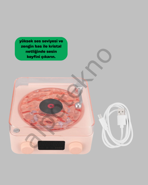 Retro Bluetooth Hoparlör – Kristal Ses, Gece Lambası, Saatli Tasarım Yeni Nesil