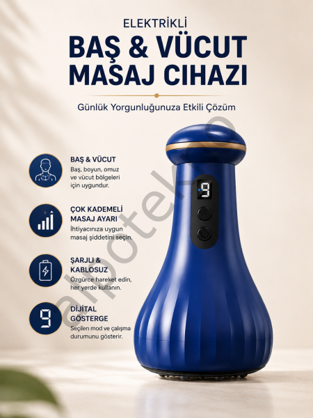 Elektrikli Masaj Cihazı Baş, Vücut Kullanımına Uygun