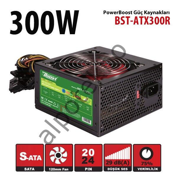PowerBoost BST-ATX300R 300W Kırmızı ATX Power Supply